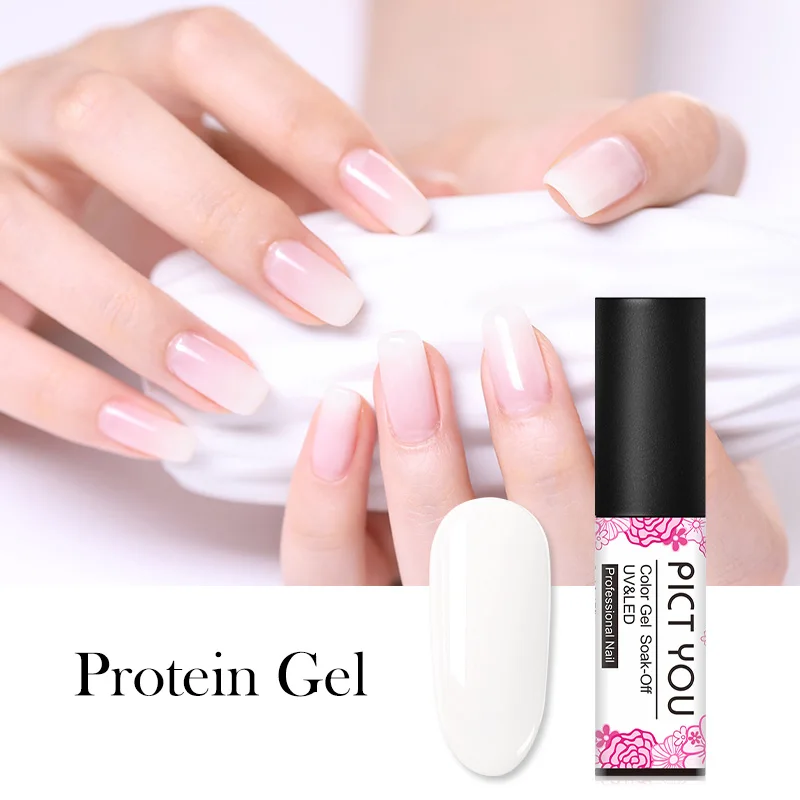 Protein Gel PICT YOU 5 мл зеленая серия Цветной Гель-лак замачиваемый УФ-Гель-лак Одноцветный пружинный Гель-лак для нейл-арта beauty Nails - Цвет: Protein Gel