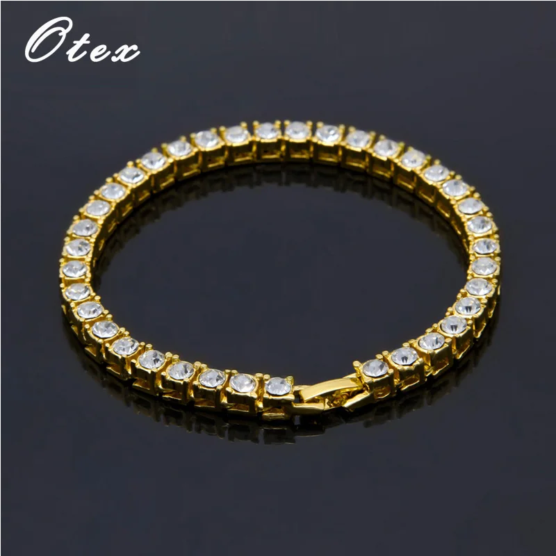 

Luxury brand fashion 5mm Men's Miami Link Bracelets Iced out Rhinestone Clasp Gold Silver Hip hop Bracelet jewelry Chain yemen