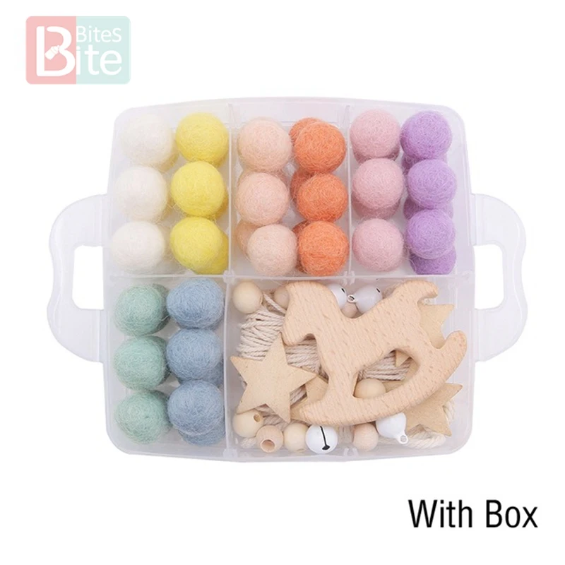 Candy Wool Set-2 1 Набор, детский Прорезыватель для зубов, сделай сам, силиконовая соска с бусами, цепочка с зажимом, детский мобильный шерстяной шар, BPA бесплатно, деревянные вязаные бусины, Прорезыватель для зубов - Цвет: Candy Wool Set-2