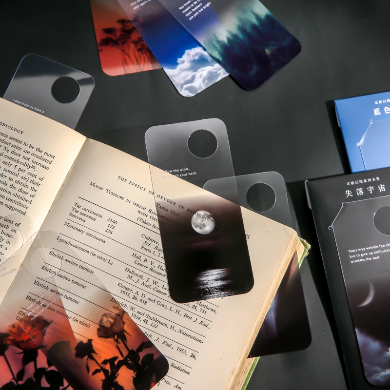 Marcapáginas transparente para mascotas, accesorios estéticos para diario, Planeta, astronauta, regalo, suministros para estudiantes, marcador de libro, 10 Uds.