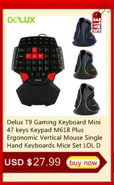 Delux M618SE беспроводная мышь Вертикальный эргономичный Mause USB 6D 1600 dpi компьютерные игровые мыши с Mause Pad для ПК ноутбук Настольный