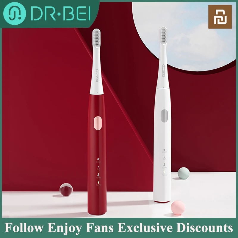 DR BEI GY1-cepillo de dientes eléctrico ultrasónico para adultos, 3 modos, 2 minutos, temporizador, recargable, blanqueador, resistente al agua IPX7