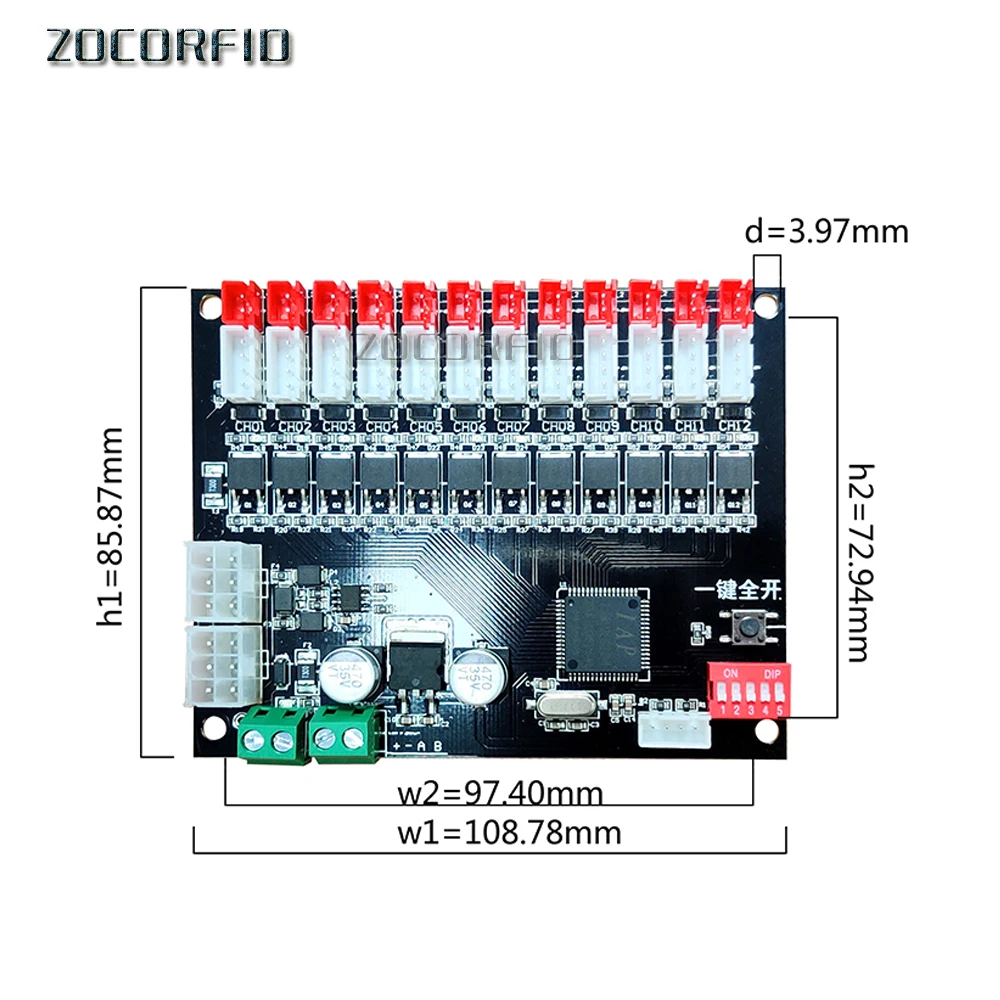 Controlador electrónico de gabinete de almacenamiento, placa controladora de bloqueo de gabinete, 12V/24V, RS485, protocolos de interfaz