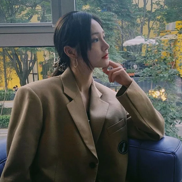 

2019 New Leisure Suit Women Loose Temperament Medium and Long Suit Jacket Single Breasted Women Jackets and Coats Suit