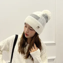 Wool Hat Children Autumn and Winter Tide Lovely Knitting Sweet Thickened Winter Students Versatile Baotou Hat Female