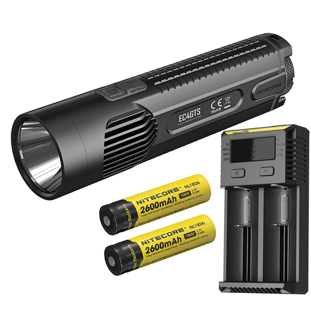 NITECORE EC4GTS тактический фонарь комплект Cree XHP35 HD max 1800 люмен прожектор луч бросок 396 м Открытый Ручной фонарь - Испускаемый цвет: EC4GTS NL1826 I2