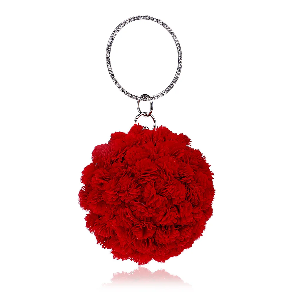 

2019 New Style Flower Dinner Bag Europe And America-Style round Spherical Handbag Women's Evening Bag