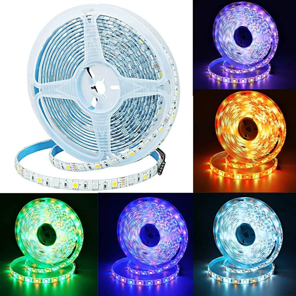 

5050 RGB LED Strip Waterproof 5M 300LED DC 12V 24V RGB RGBW WHITE WARM WHITE LED Light Strips Flexible