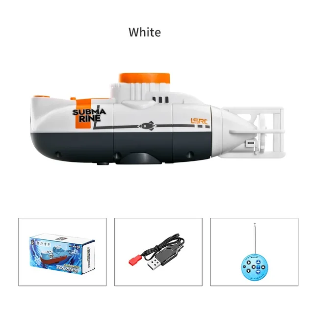 Mini RC Submarine Remote Control Boat Waterproof Diving Toy Simulation Model Gift for Kids Boys Girls Gift military educationGray