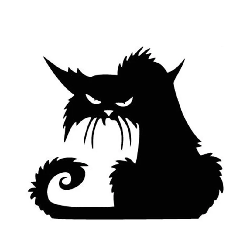 Halloween Scary Spooky Black Cat Wall Glass Sticker Halloween Decoration Decals 14.5*13.5cm