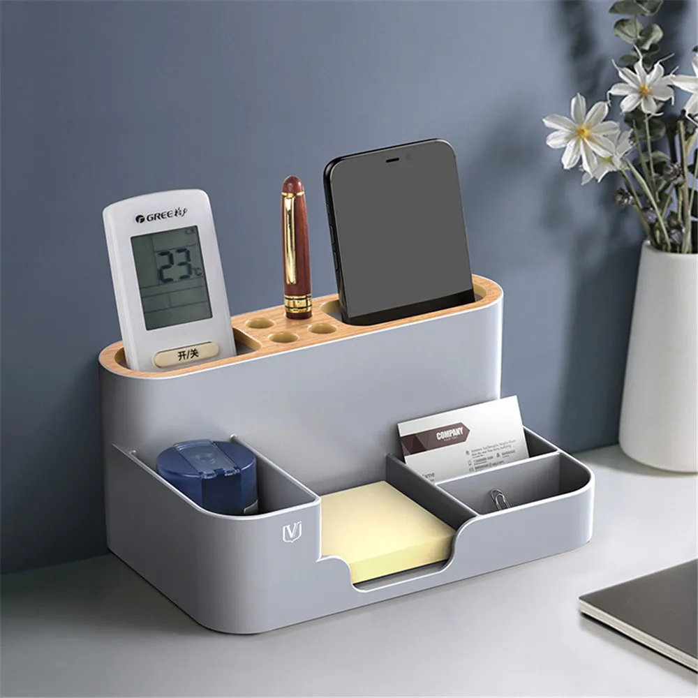 Multifunction Stationery Storage Box Desktop Pen Holder Tv Remote Control Organizer Cosmetics Makeup Case Office School Supplies |