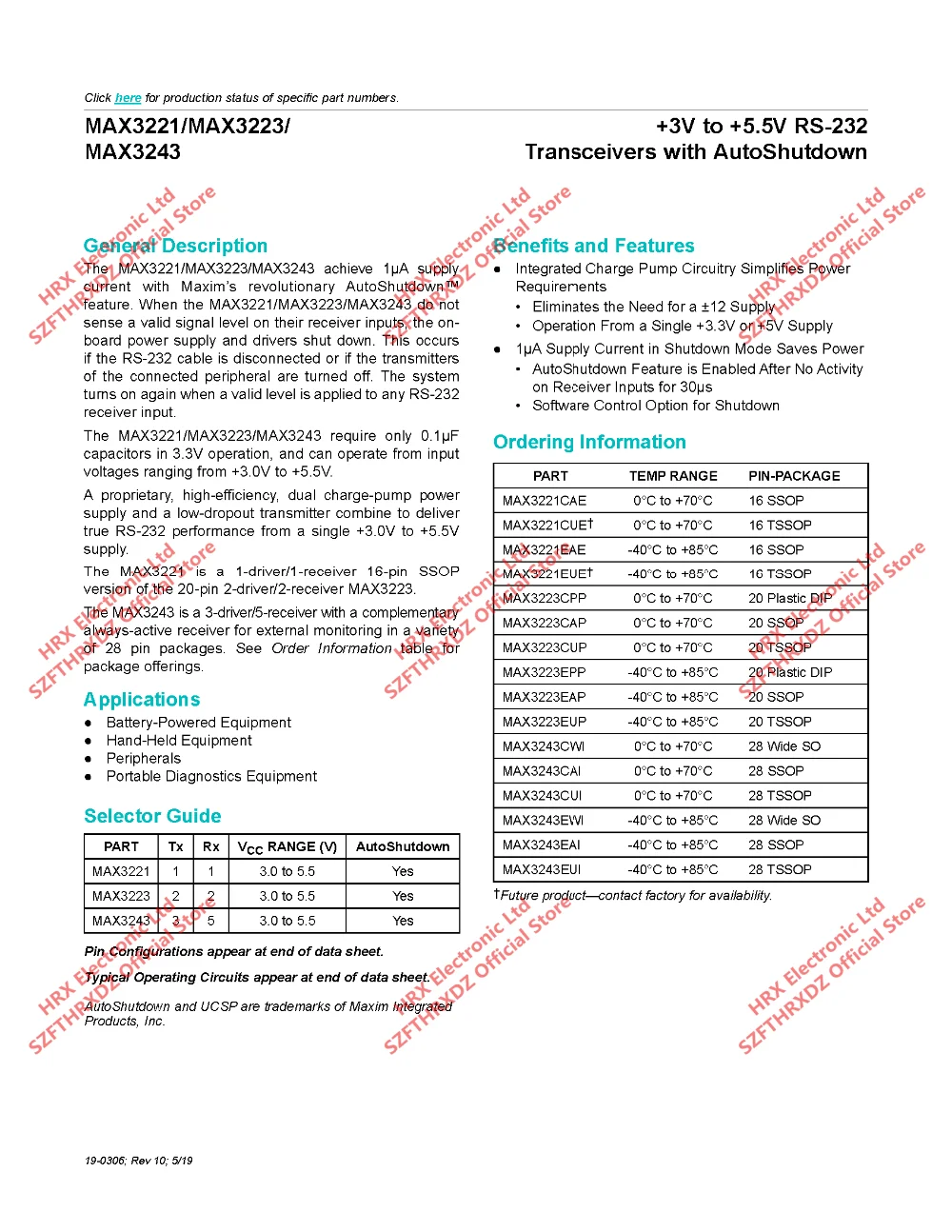MAX3221EEUE+ T TSSOP16 MAX3221EEUE TSSOP-16 MAX3221 RS-232 интерфейс интегральная схема 2500 шт./катушка