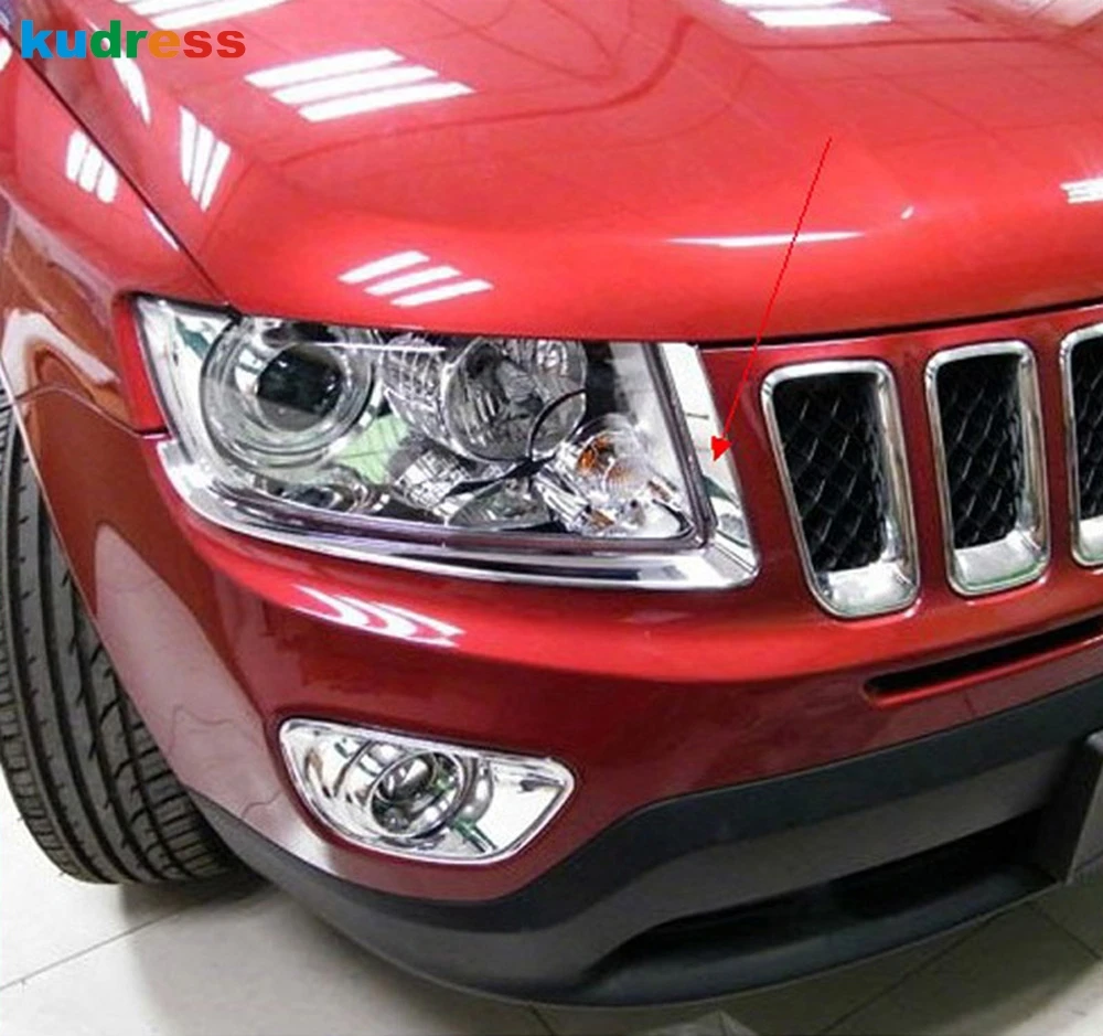 Для JEEP COMPASS 2011 2012 2013 хромированная подсветка АБС-век абажур лампы переднего света крышка лампы Отделка головной лампы аксессуары