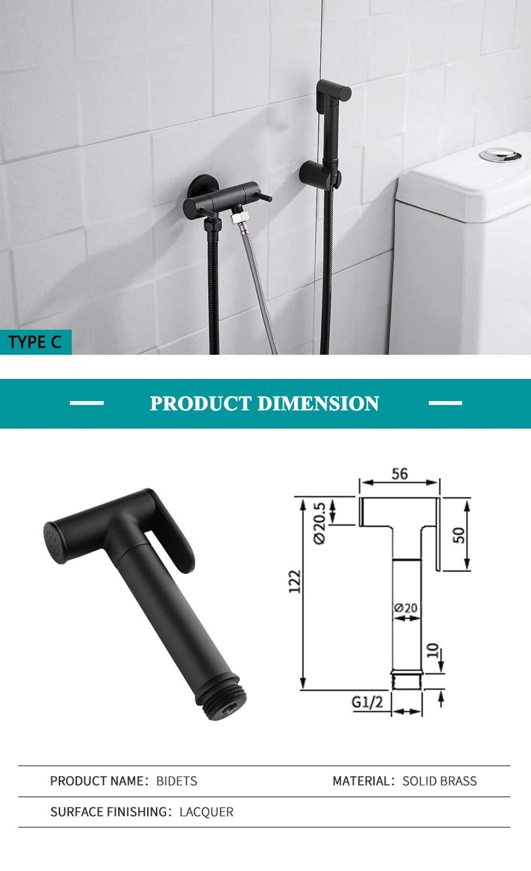 Handbrause Toilette Edelstahl Halter Bidet Brause Mit Halter Edelstahl WC Hand Intim Hygiene Duschkopf Für Glasduschwand Brausehalter Ohne Bohren