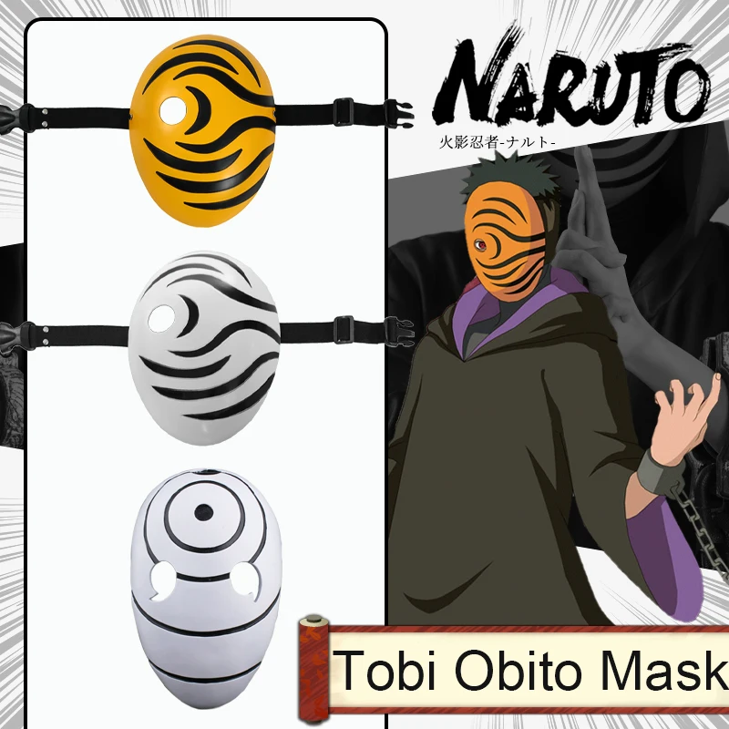 Аниме ниндзя Акацуки Тоби Obito Мадара Учиха аксессуары к костюму для Косплей Маска