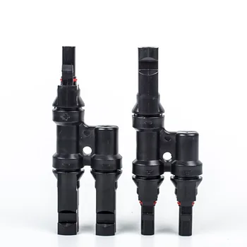 

1pair x PV T/3T/4T Branch parallel connection 30A 1000V Electrical PV Connector Photovoltaic 2pcs solar Panel Cable Wire Connect