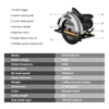 DEKO DKCS185LD3/DKCS185L1 185mm, scie circulaire électrique, (Entrez le code 