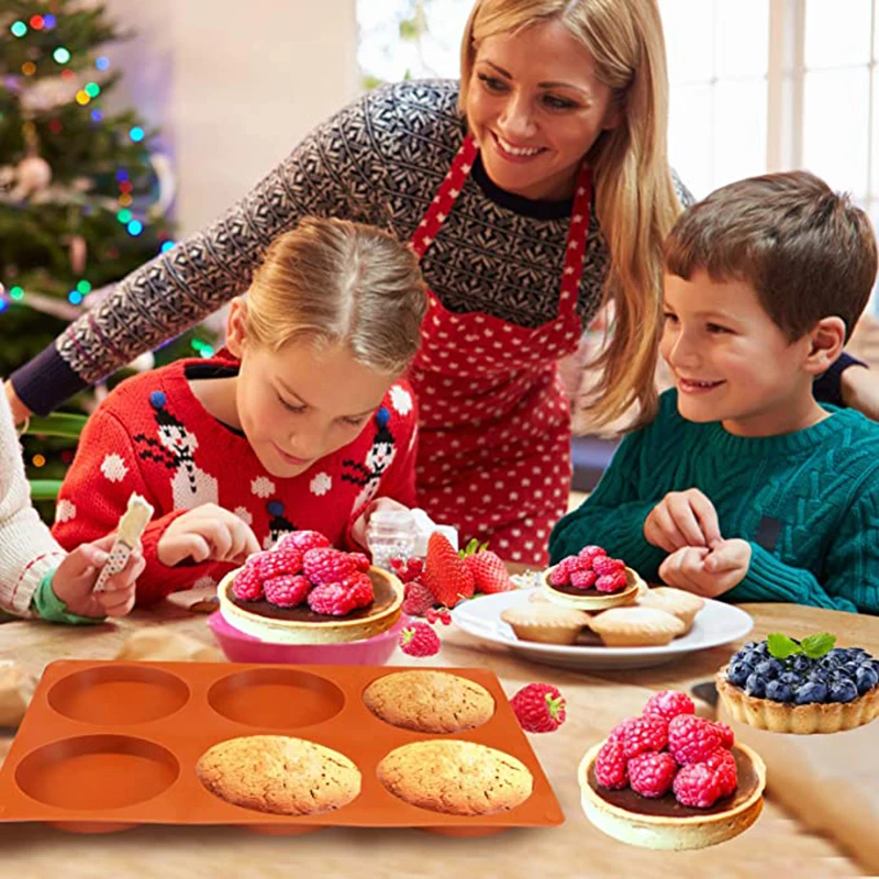 Flat Round Disc Silicone Mold Baking Tray 2 Sizes