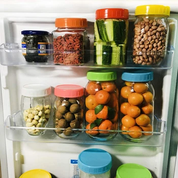 

5Pcs Jars Canning Drinking Jars Assorted Color Inner Diameter Leakproof Replacement Caps Lids With Sealing O-Ring