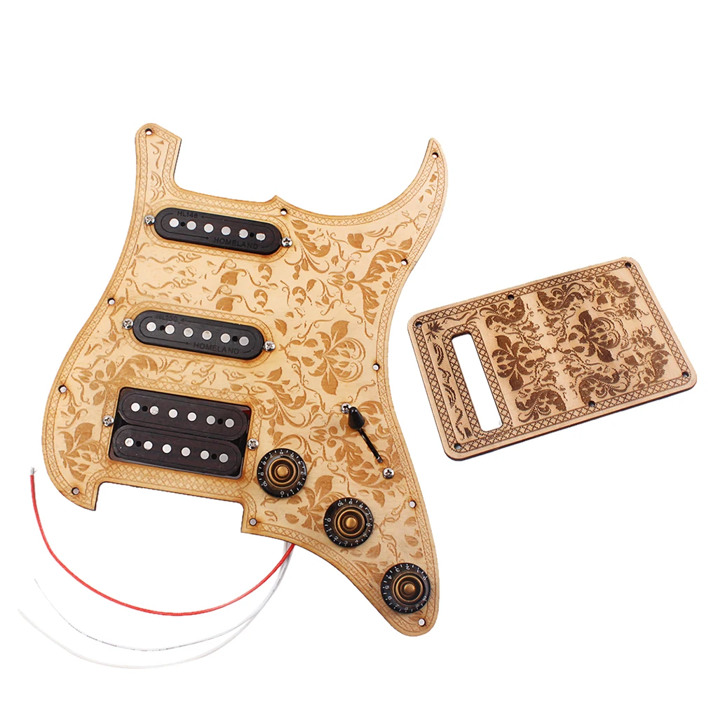 Maple Wood SSH Prewired Alnico V Humbucker Pickguard для Запчасти для электрической гитары