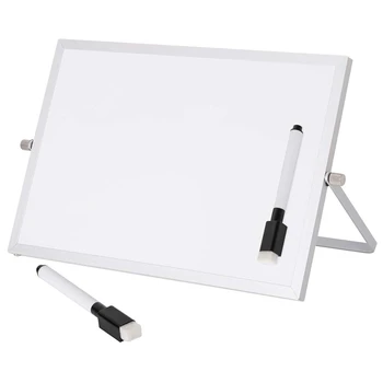 

Desktop with Stand, Small Whiteboards Mini White Board Dry Erase Adjustable White Boards for Kitchen Office Home
