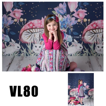 

Easter mushroom blue baby photography background cloth backdrop pictures vinyl photoshoot photobooth vl80