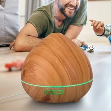 

Humidifier Diffuser Aromatic Aromatherapy 400ML Ultrasonic Wood Grain Mist MakerRemote LED Control Discoloration Light YANKE