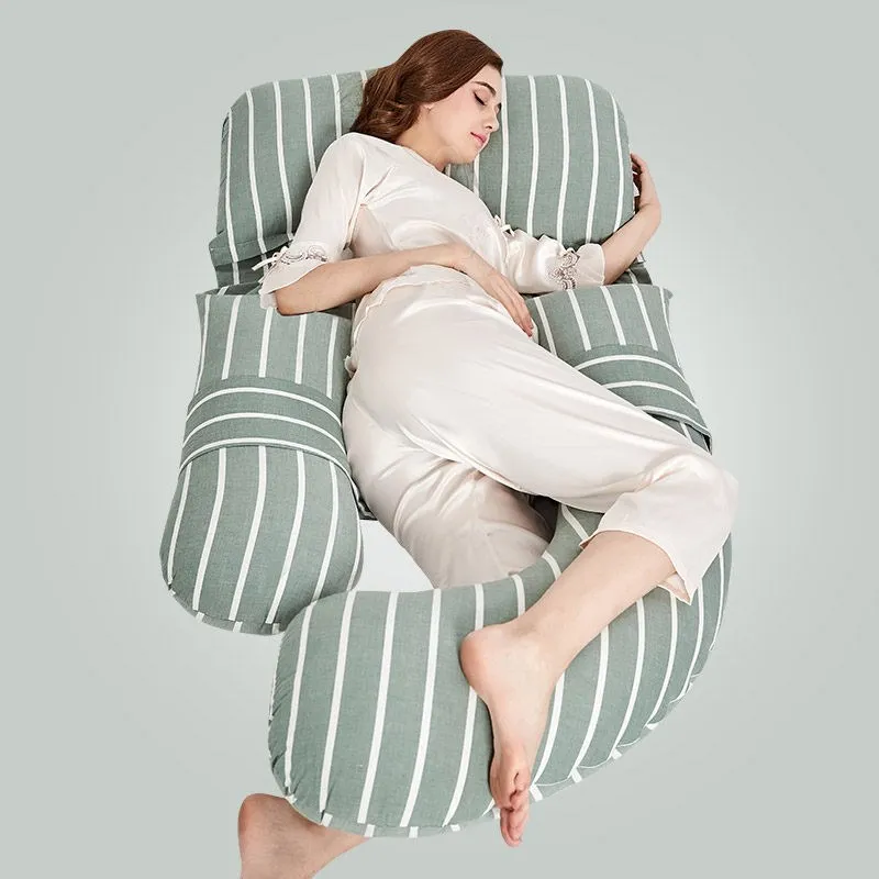 Регулируемые u-образные подушки для беременных женщин, боковые спальные подушки, постельные принадлежности, Подушка для беременных, поддерживающая талию - Цвет: jingdianlvtiaowen