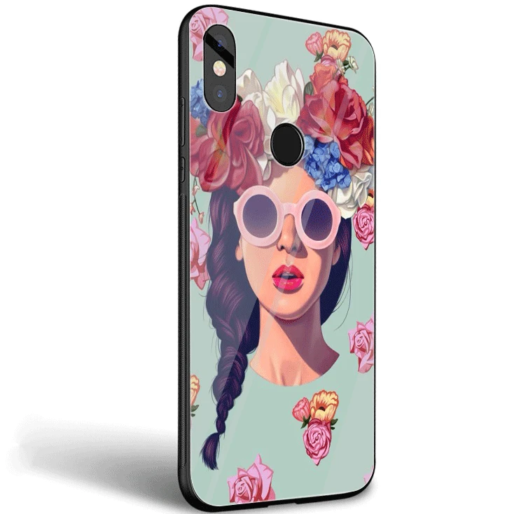 Чехол для мобильного телефона из стекла ТПУ для Xiaomi Mi Note7 5 6 Pro Poco F1 A1 A2 4X5X6X9, Модный Цветочный мир для девочек