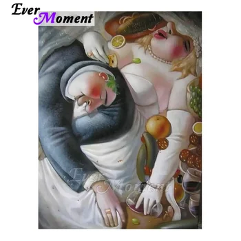 

Ever Moment Handmade Diamond Craft Painting Funny 3D Full Square Drills Drunk Bride And Groom Mosaic Picture Home Decor 5L682