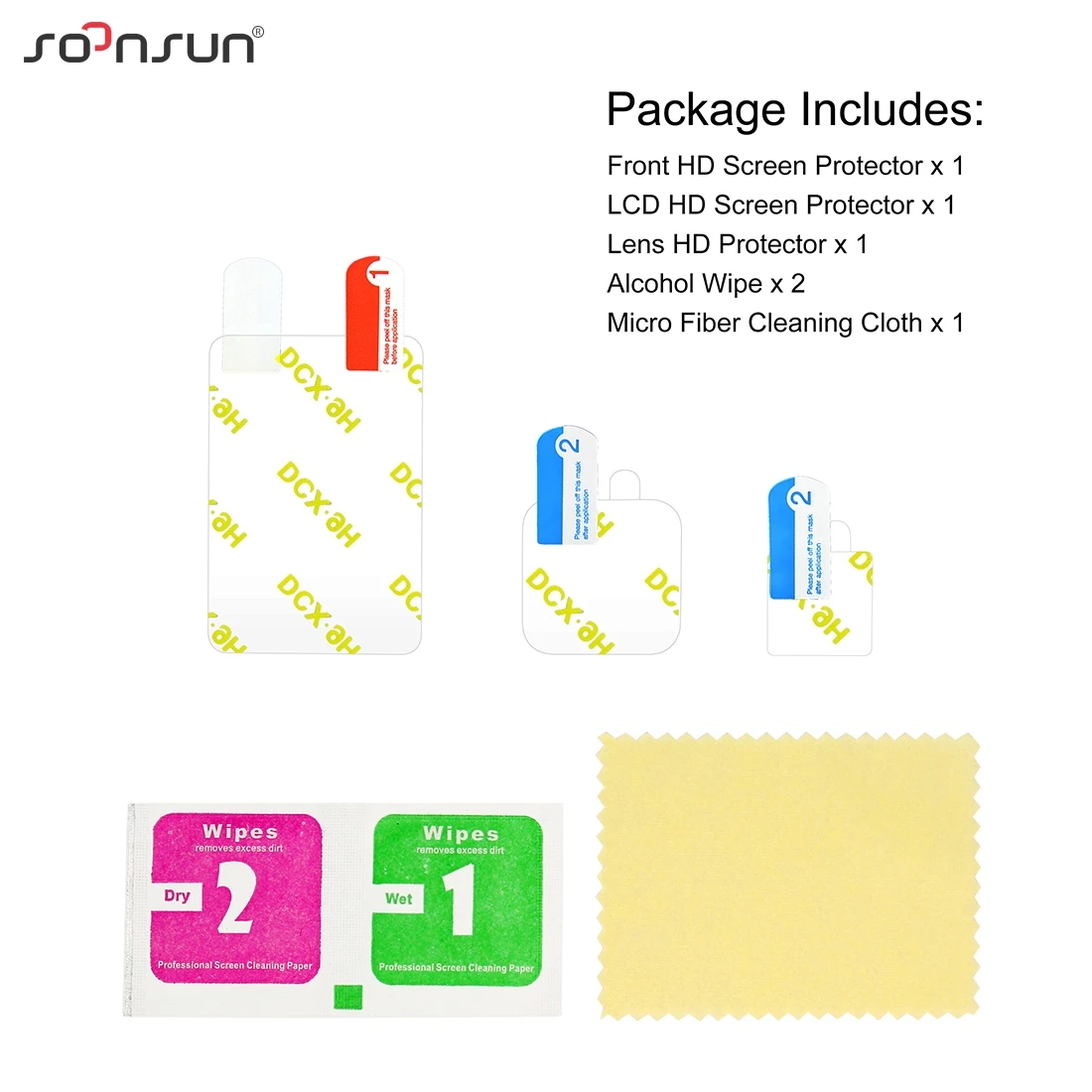 1 Set(3pcs) SOONSUN 6 шт. Защитная пленка для ЖК-экрана+ Защитная пленка для экрана объектива для GoPro Hero 8 черная Защитная пленка для камеры Go Pro 8 аксессуар - Цвет: 1 Set(3pcs)
