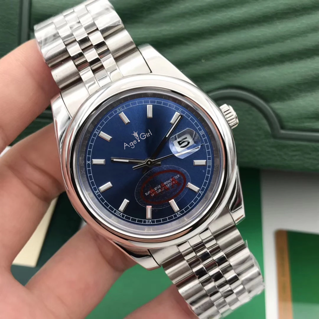 

Luxury Brand New Automatic Mechanical Men Datejust Stainless Steel Sapphire Silver Black Smooth Bezel President Sport Watch AAA+