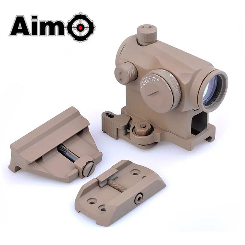 DE Тактический прицел Aim-O T1 красный/зеленый точечный прицел с креплением QD/низкое крепление/Вертикальное Крепление со смещением T-1 AO5031 охотничья оптика - Цвет: DE