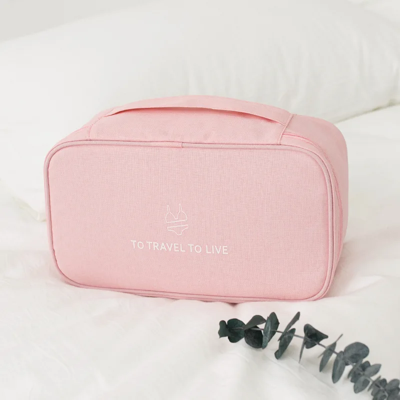 Розовый Practical Fashion Luggage Storage Cosmetic Bags Portable Bra Underwear Travel Cosmetic Wash Storage Organizer Bag - Цвет: Розовый