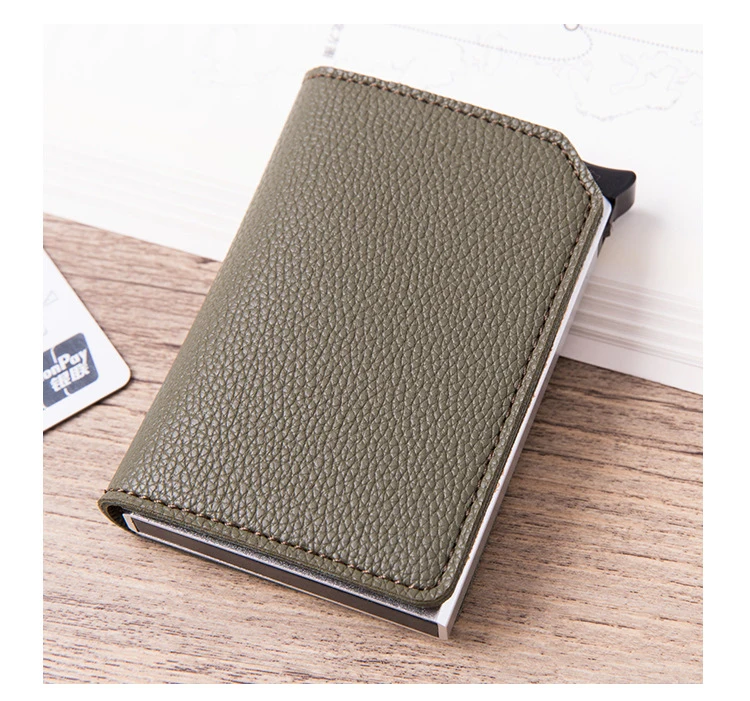 BISI GORO Anti-theft Card Case Carbon Fiber RFID Pop-up Clutch Smart Card Wallet Multifunctional Men Unisex Card Holder