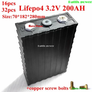 

16pcs 20pcs Lifepo4 3.2V 200AH For diy 12v 24v 36v 400ah 600Ah Solar electric vehicle UPS energy storage backup power