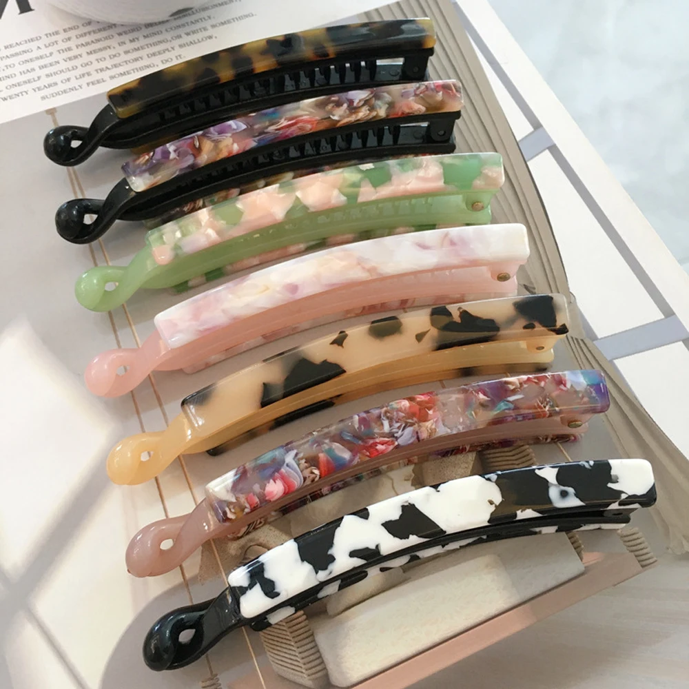 Acrylic Banana Hair Clip Barrettes For Women Lady Environmental Tines Crab Twist Pin Girls Accessories |