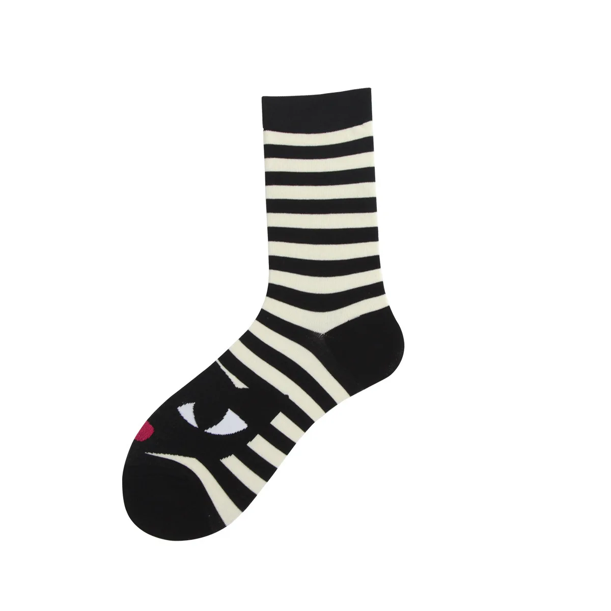 1 пара, женские носки, Осенние Новые жаккардовые носки с мультяшной куклой, эластичные, милые, милые, хлопковые, модные, счастливые носки для женщин - Цвет: Черный