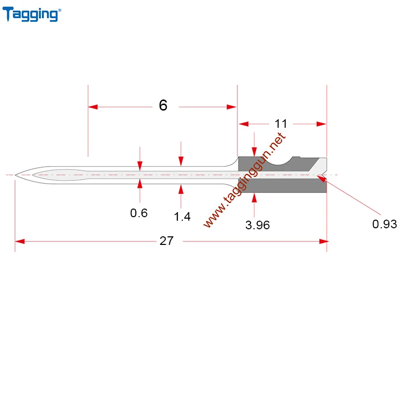 TN271VX Mirco Fine taging иглы для пистолета с 27 мм длиной для Mirco Fine Tag пистолет-5 игл