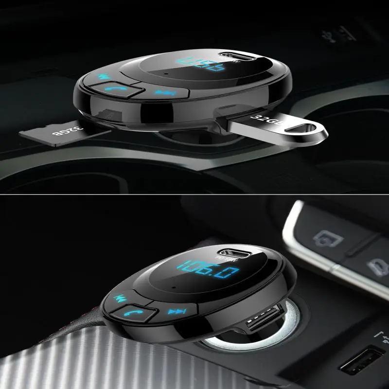 1 шт. двойной USB и type-C зарядный порт Автомобильный Bluetooth fm-передатчик, беспроводной fm-радио Bluetooth адаптер