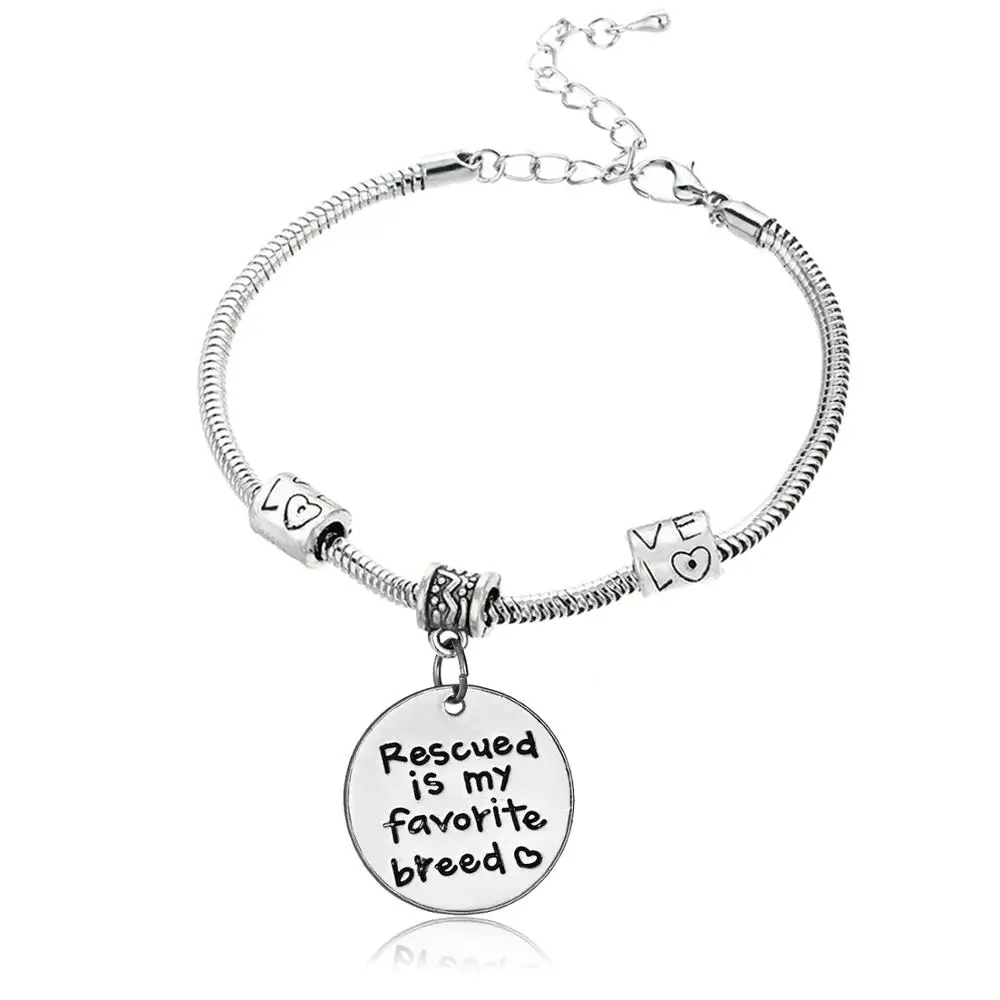 12 шт. спасенные-это мои любимые браслеты с сердечками, женские браслеты, Любовь бисер, цепочка для влюбленных собак, браслеты, ветеринарные подарки, очаровательные ювелирные изделия