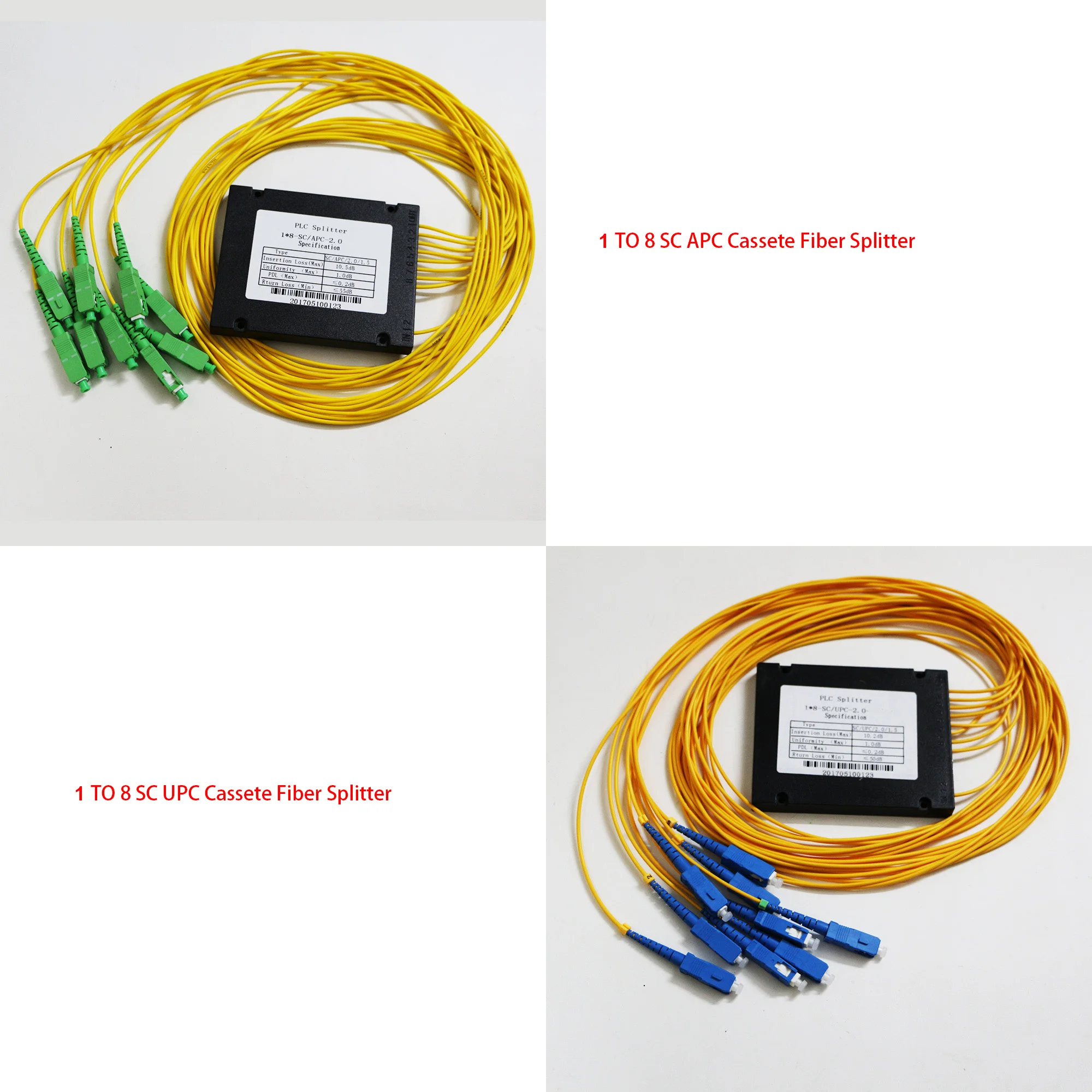 10 шт. FTTH 1 до 8 SC APC/SC UPC PLC волоконно-оптический сплиттер SM одномодовый Cassete Тип FTTH