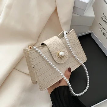 

Summer ins fashion small bag female bag 2020 trendy Korean version texture all-match pearl chain one-shoulder armpit bag
