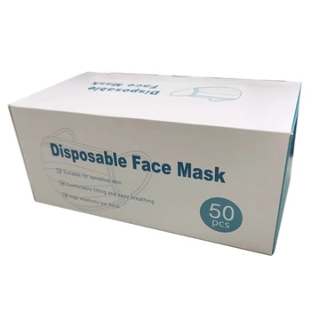 

50 Pcs Disposable Mask Box 50Pcs Color Box English Box,Printed in English