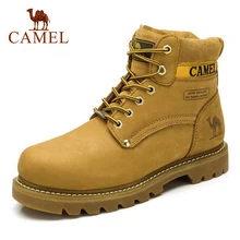 CAMEL-botas altas de cuero genuino para hombre y mujer, zapatos impermeables para exteriores, antideslizantes, de Trekking, Unisex, talla grande 37-46