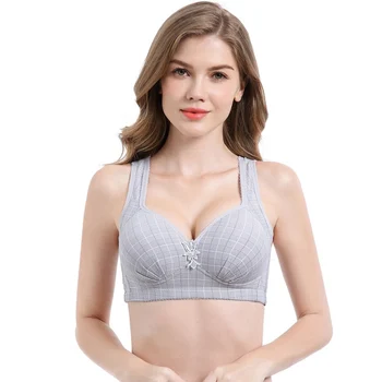 

2020 Fashion New Gathered Bra Women's Thin Section Full Cup Adjustment Breathable Solid Color Bra New