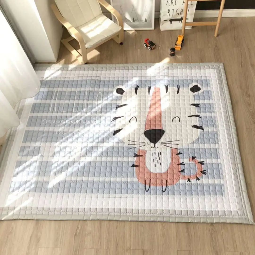 Детский игровой коврик, хлопковый игровой коврик для ребенка, 145*195 см, нескользящий, 1,5 см, толстые коврики, детский игровой коврик, моющийся, детский большой коврик для спортзала - Цвет: A