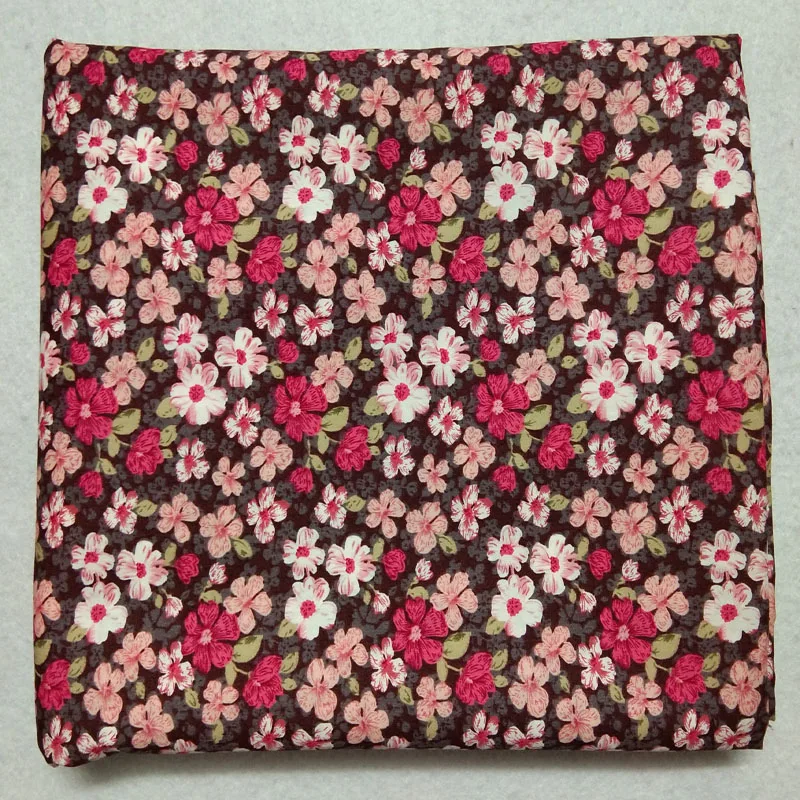 Королевский Коричневый цветной цветочный принт, хлопок, поплин, ткань 50x145 см, ткань в стиле пэчворк для платья, вечерние, домашний декор