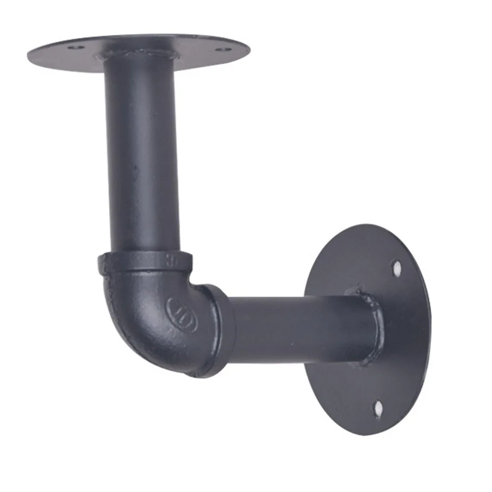 

Durable Holder Shelf Hardware Decor Black Farmhouse Retro Iron Home Hanging Pipe Bracket Storage Wall Mounted Industrial