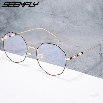 

Seemfly Glasses Frame Women Men Irregular Retro Anti Blue Light Blocking Eyeglasses Computer Goggles Eyewear Oculos De Grau New